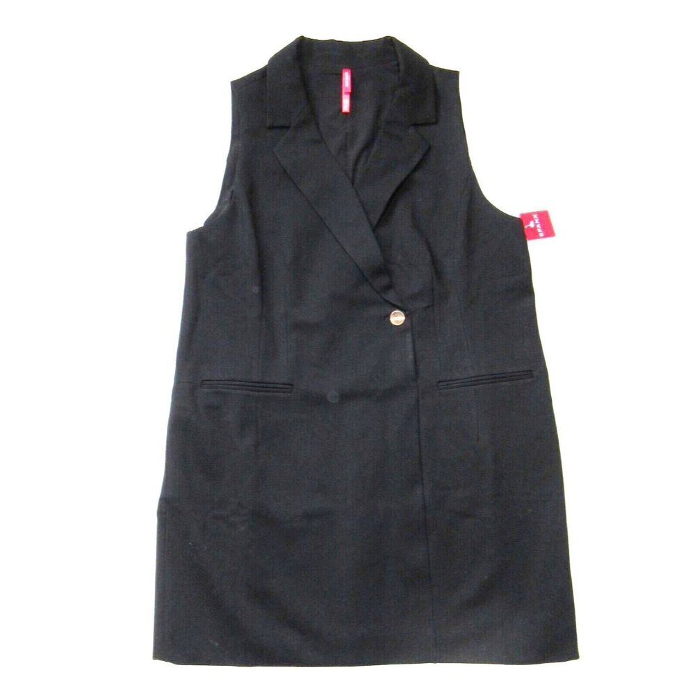 NWT Spanx 20897R Perfect Ponte Vest Mini in Classic Black Sleeveless Dress L